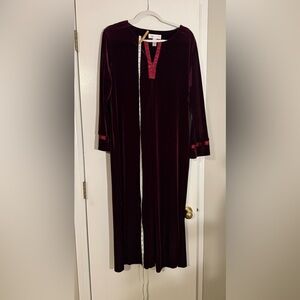Oscar de la Renta Pink Label Deep Maroon Velvet Gown maximalist vintage comfort